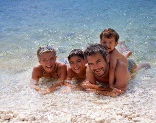 Family at the Borik Beach